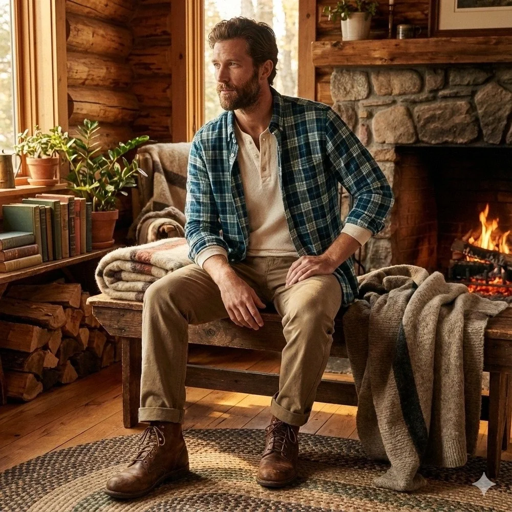 J Crew Slim Fit Plaid Double Cloth Button‎ Down Shirt Men's Med Lodgecore Cabin